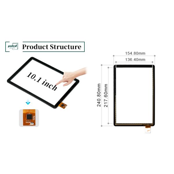 Polcd 10.1 inch GT9271 Square Shape Glass 800x1280 Capacitive Touch Screen Panel For Industrial Automotive