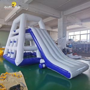 China Blue PVC Inflatable Water Toys Airtight Floating Water Slide For Lake wholesale