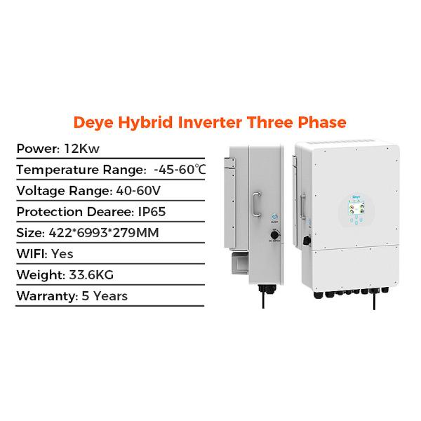 Deye 12kw High Voltage Hybrid Inverter SUN-12K-SG04LP3-EU Off On Grid