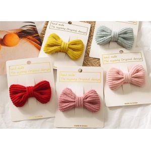 China Kids girls candy colored DIY INS BB clip bobby pins Cute knotted fabric hair accessories OEM logo wholesale