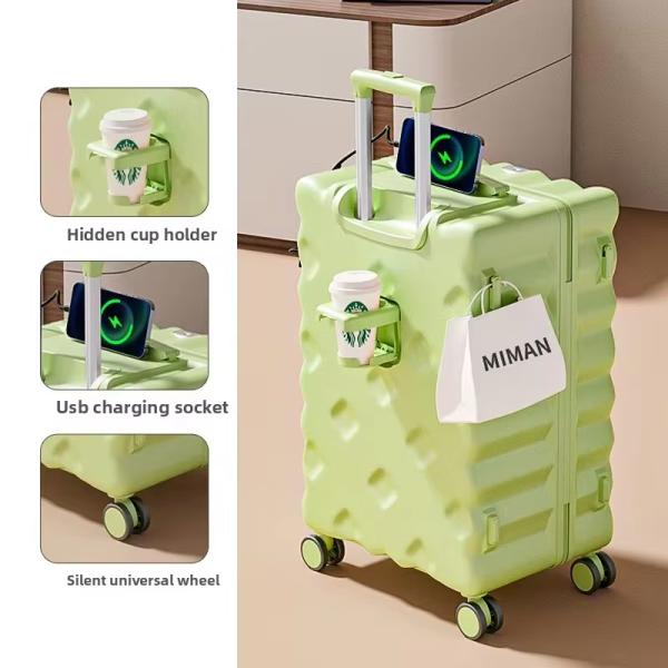 Aluminum Trolley Simple Luxury Modern Large Suitcase Dark Black 360° Spinner Wheels TSA Lock Oversized Check-In Bag for Business Light Weight