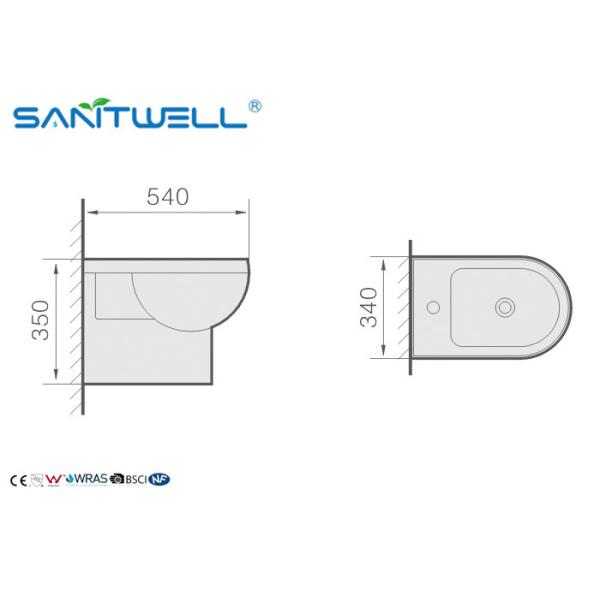 Sanitary ware smart ladies bidet shattaf water closet wall mounted muslim