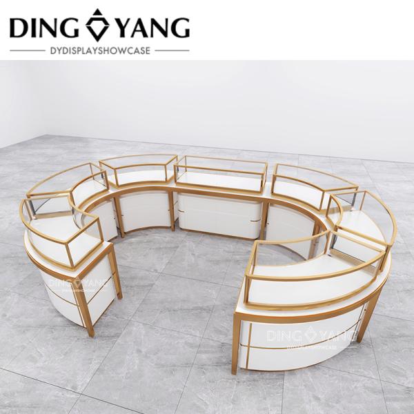 High End Big Center Island Showcase Jewelry Display Customize Factory, Offer One-Stop Solution Service And 3D Designing