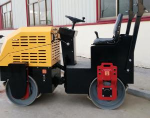 China 1T Two Drum  Vibratory Road Roller Compactor Electronic Watering Rust Resistant wholesale