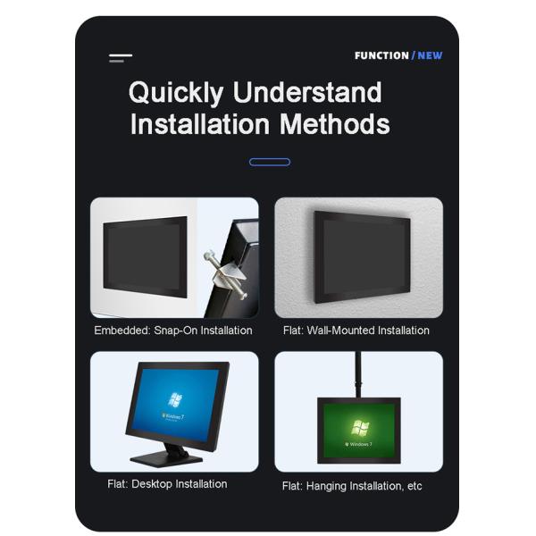 IP65 Matel Case Embedded Fanless Industrial Computer 12-36V DC HD-MI LCD Display HMI Capacitive Touch Screen