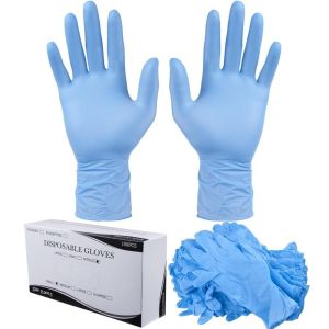 China Disposable Medical Exam Blue Nitrile Gloves ISO Certified Case of 10 Boxes 100 Gloves wholesale