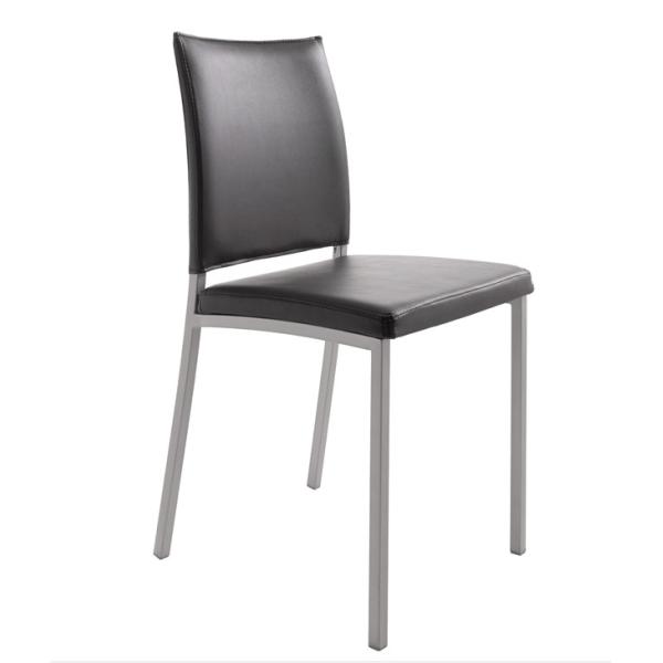Modern PU Leather Dining Chair with Iron Frame GY BK WH