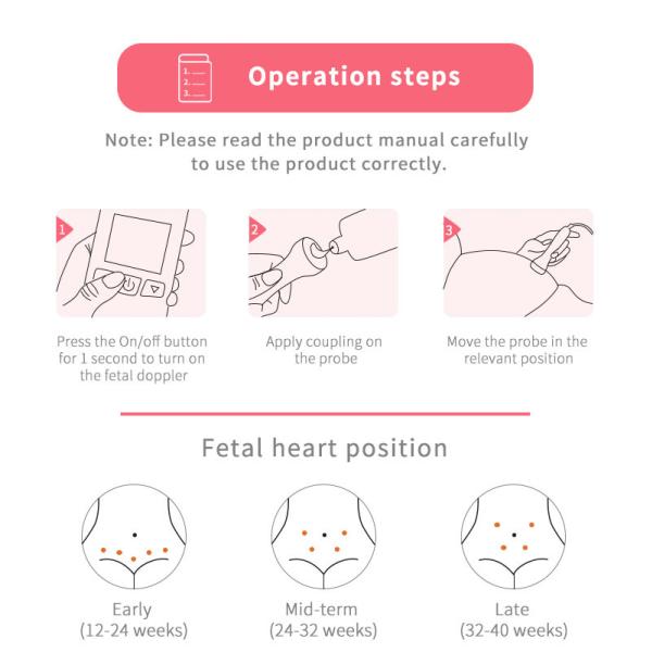 Nine Weeks Baby Fetal Heart Detector Ultrasound Fetal Doppler Heart Monitor
