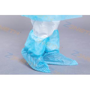 Anti Slip Blue 35GSM Disposable Plastic Boot Covers