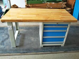 China Tool Workshop Stainless Steel Work Bench With Butcher Block Hardwood Bench Top wholesale