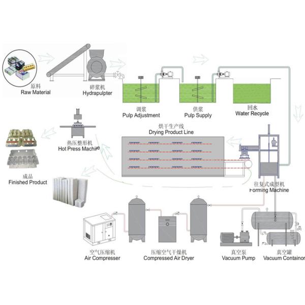 Energy-saving Auto Paper Egg Tray / Egg Carton Machinery with 2000Pcs / H