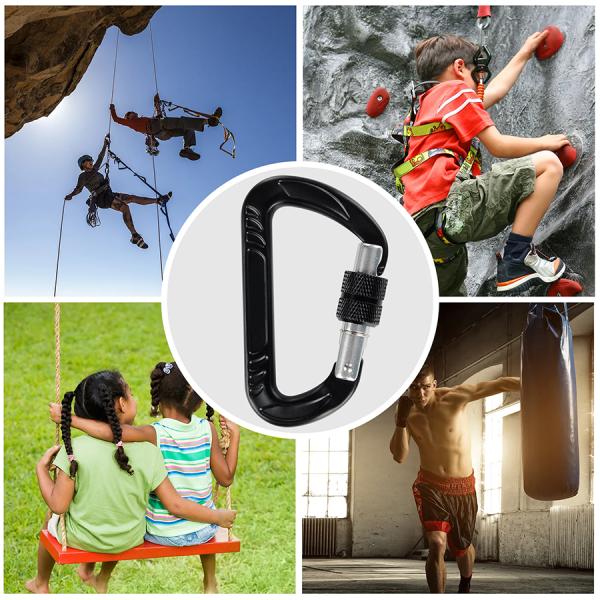 Aluminum Carabiner Hook 25KN Load Capacity for Climbing and Hooking Equipment