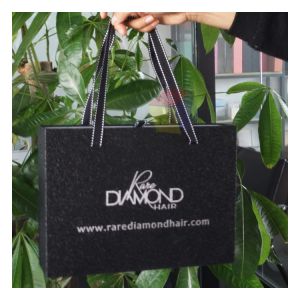 Customized Hair Extension Packaging Boxes Sliding Drawer With Ribbon Handle