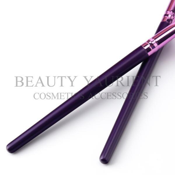 Custom Private Label Eyeshadow Makeup Brush Purple Wooden Handle