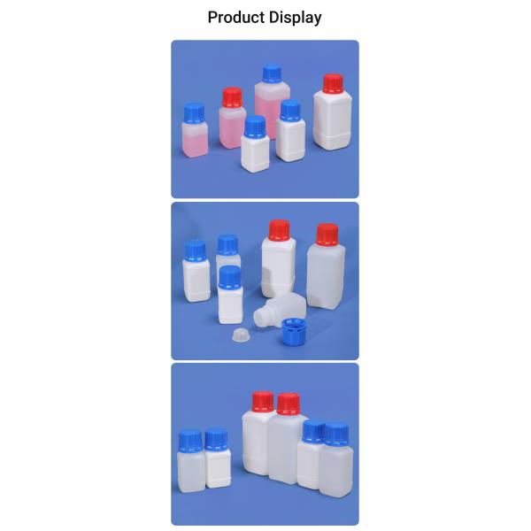 100ml HDPE Square Laboratory Reagent Bottle Containers Screw Cap