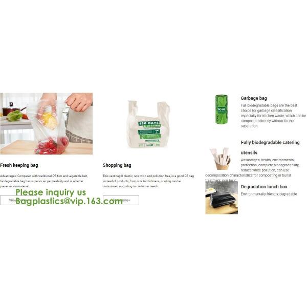 100% Biodegradable Compostable Plastic T-Shirt Vest Bag For Shopping,Home,Decoration,Wedding,Supermarket,Restaurant,Bake