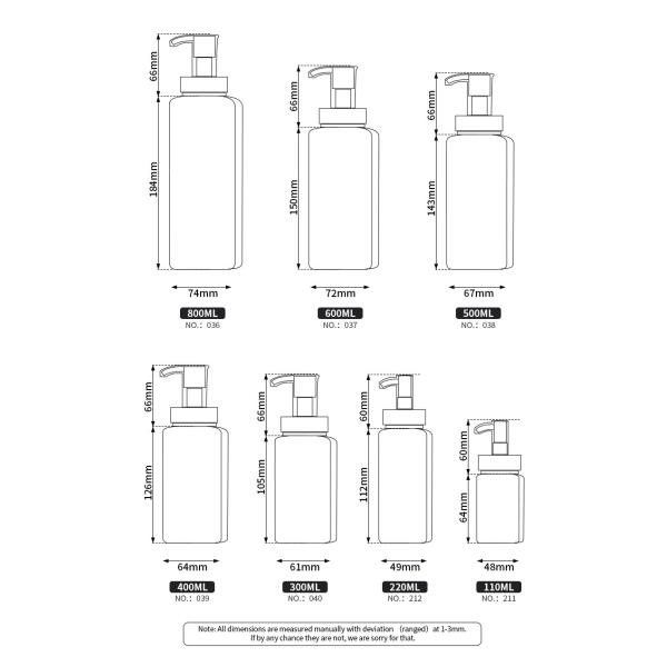 ODM Cosmetic Lotion Bottle Eco Friendly Screen Printing 800ml Capacity