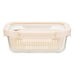 China Stackable Airtight Glass Food Container 1050ml with Vented Lid wholesale