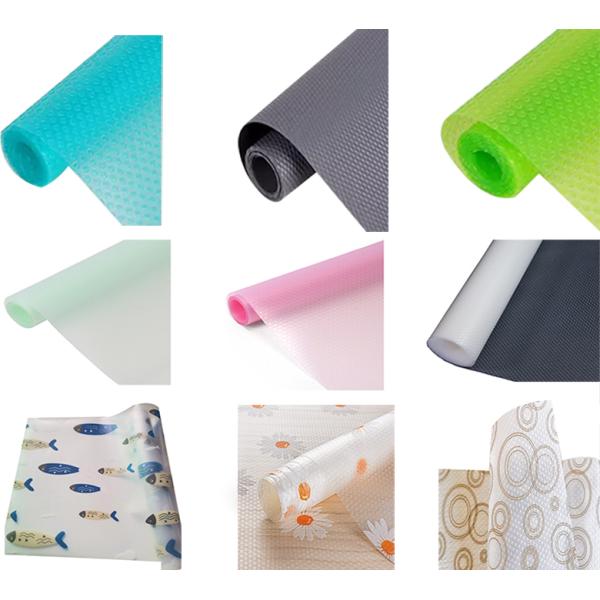 Blue Non-Adhesive Refrigerator Mat for Sustainable and Multi-Functional Kitchen Shelf