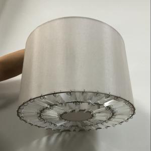 China 300*200MM Easy Fit Pendant Shade Faux Silk Clear Beads At Bottom wholesale