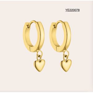 Versatile Gold Heart Drop Earrings