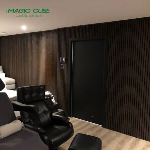 China Wood Slat Wall Panels - Wood Black Acoustic Felt - 2400x600x22mm wholesale