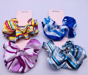 China Boho Silk Fabric Hair Accessories Scrunchies Multicolor For Outdoor wholesale