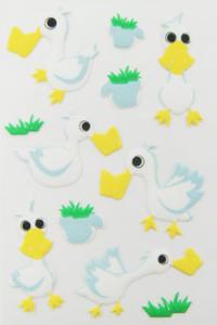 China Kids Room Deco Fuzzy Animal Stickers , Duck Shape Foam Animal Stickers on sale