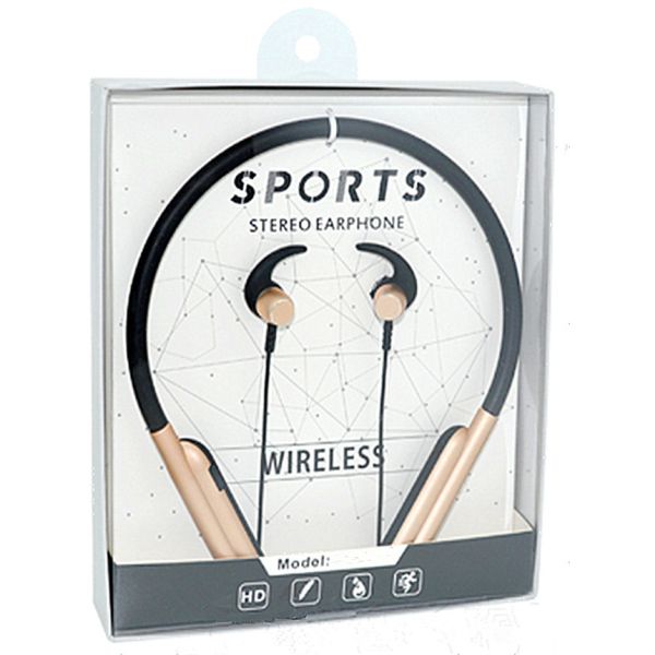 V4.2 Neckband Bluetooth Headphones With Microphone Built In Black Color