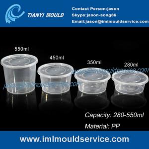 China 280ml/350ml/450ml/550ml clear PP disposable plastic bowls and tableware mould wholesale