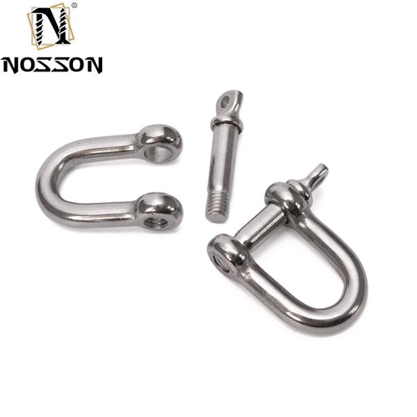 Metric Measurement D Shackle Stainless Steel and Pin Type with Screw Collar Pin High Polished Surface 316 DEE SHACKLES