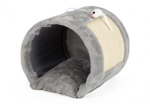 China Grey Color Pet Den Bed / Cat Scratcher Bed Large Size Weight 1.05kg With Mouse Toy wholesale