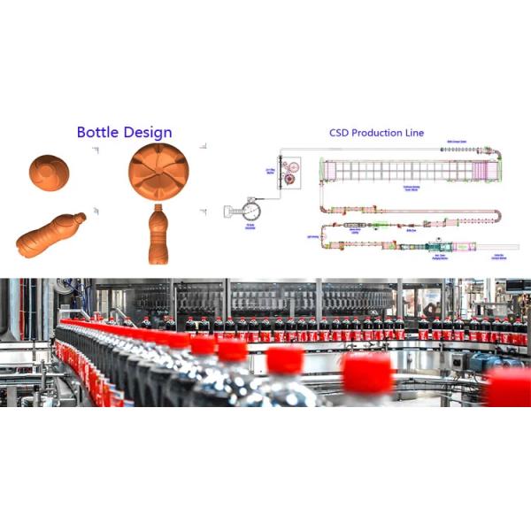 500ml Carbonated Drink Production Line PLC Control 3000bph