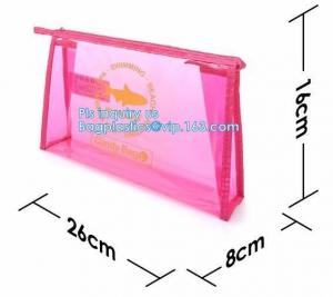 China grip slider bags, Stand Up Cosmetic Pouch with Slider Zipper Closure, PVC HEAT SEALED BAG WITH SLIDER ZIPPER on sale