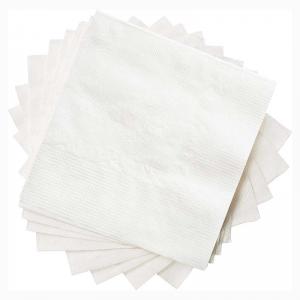 Sustainable Wood Pre Folded Paper Napkins 27×27cm 1 Ply White Color