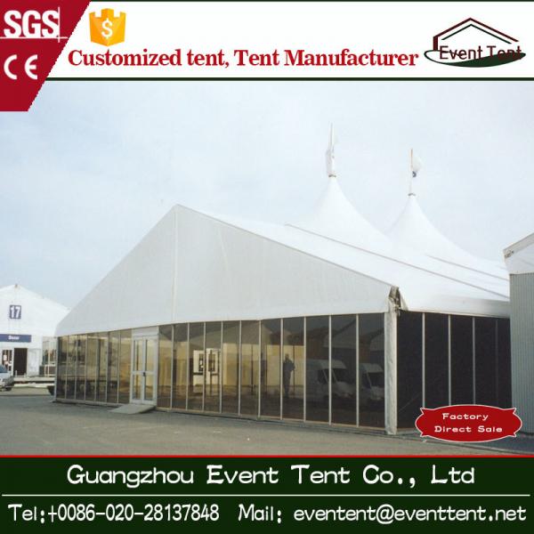 Quality Waterproof Sunscreen Large Outdoor Aluminum Tent With Glass Wall for sale