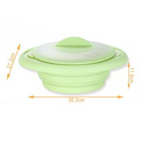 1600ml Foldable Silicone Food Steamer With Lid