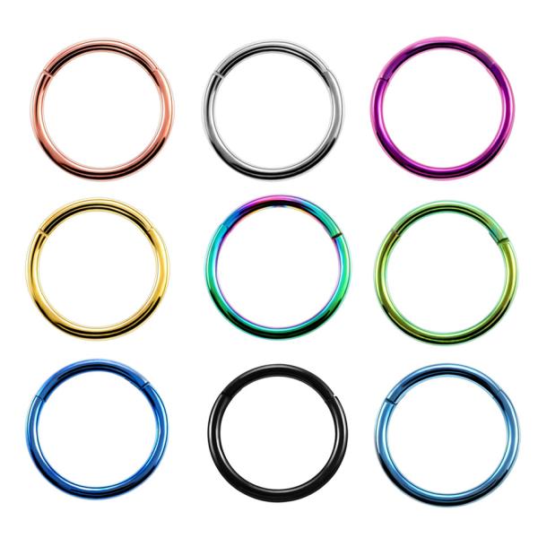 Titanium Hinged Segment Nose Ring 16g&14g Nipple Clicker Ear Cartilage Tragus Helix Lip Piercing Unisex Fashion Jewelry