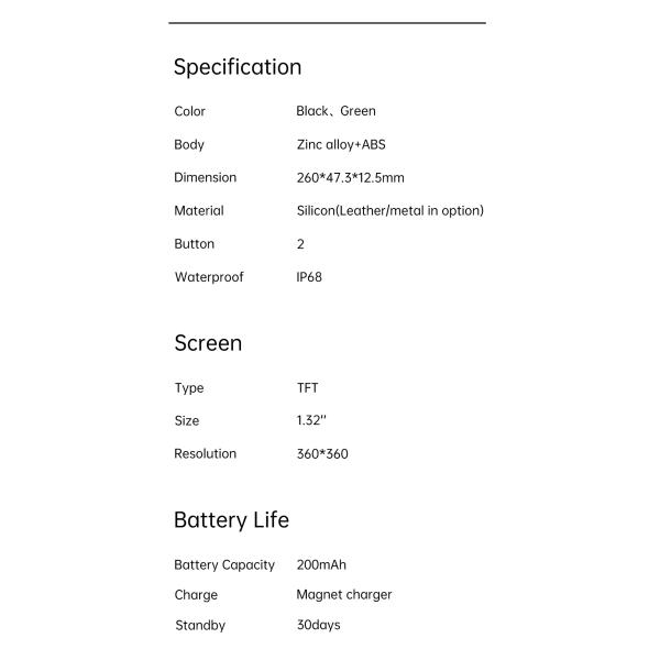 1.32 Inch HD Screen Sports Men Smart Watch 360X360