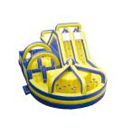 Yellow - Blue Inflatable Amusement Slide: Fun Playground Equipment