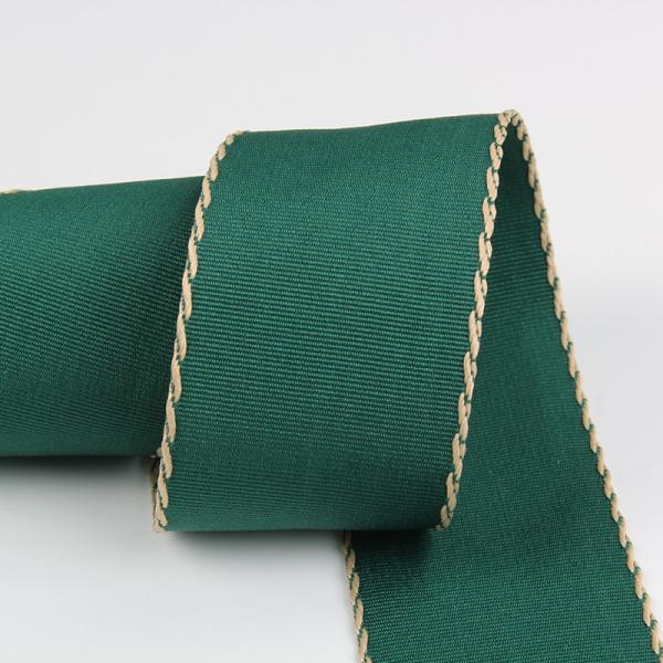 10mm-38mm Stitched Polyester Grosgrain Ribbon ISO9001 Solid Pattern