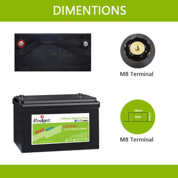 Rechargeable 200AH 300AH 12V LiFePO4 Battery Deep Cycle For Golf Cart