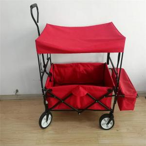China OEM Foldable Wagon Cart Bag Kids Beach Wagon With Canopy Removable on sale