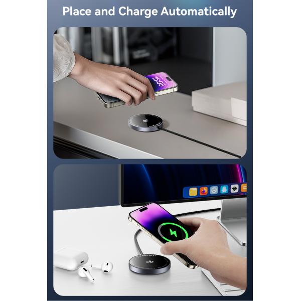 ESSAGER ES-WC11 QI2 Fast Charging Wireless Charger 5W 7.5W 10W 15W