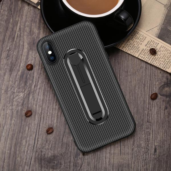 Color Black Carbon Fiber Invisible Kickstand TPU Case Back Cover For Huawei Magic 2 Mate 20X Honor8x Y7 Pro 2018 P20Lite