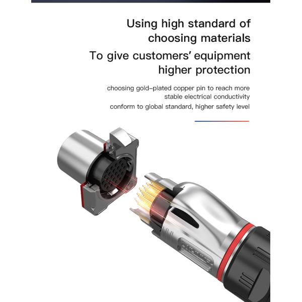 Cnlinko Connector BD24 Industrial Waterproof Metal Female Male IP68 10 Pin Plug Socket Cable Connector