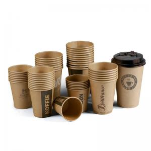 China Biodegrable Disposable Paper Tableware 16oz 22oz Disposable Paper Coffee Cups wholesale