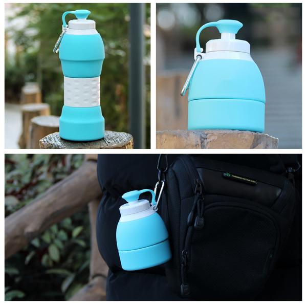 Customized Silicone Collapsible Water Bottles 580ml Easy To Clean