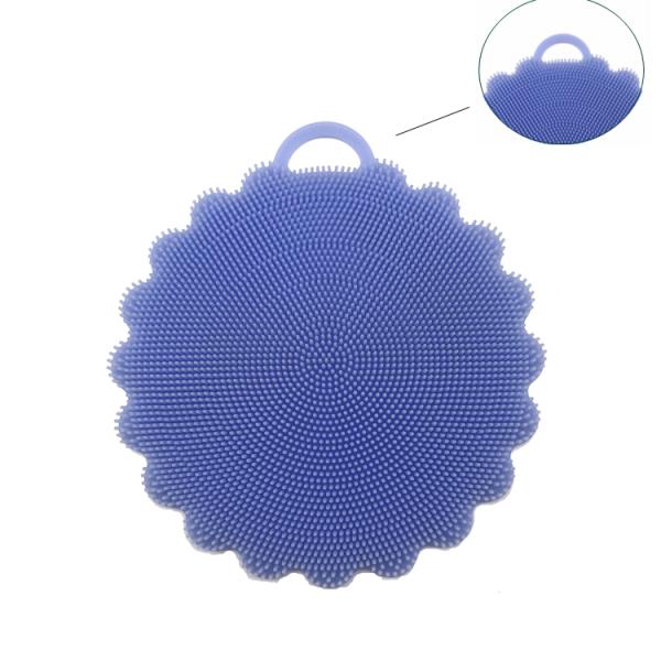 Flower Shape Silicone Kitchen Brush Heat Insulation Mat Design With A Hook Hole