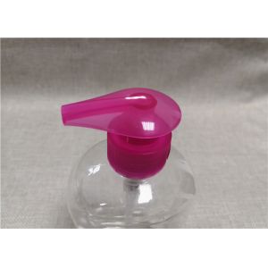 China High Viscosity Liquid Lotion Pump Dispenser Rose Red Ribbed / Smooth Closure wholesale